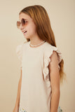 Girls Ribbed Ruffled Detail Knit Tank Side Detail