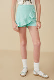 Asymmetric Ruffled Hem Skort