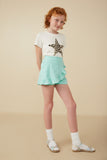 GY8283 Sky Girls Asymmetric Ruffled Hem Skort Full Body