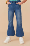 Elastic Waist Straight Leg Denim Jeans