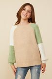 Asymmetric Color Block Pullover Sweater