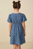 GY8422 DenimGirls Triple Bow Detail Eyelet Floral Dress Back