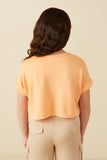 GY8533 Peach Girls Butterfly Embroidered French Terry Knit Top Back