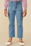 Cargo Pocket Straight Leg Patch Pocket Jeans