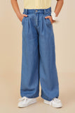 Pleated Detail Wide Leg Tencel Pants