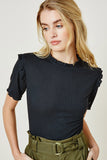 Women's Ruffle Collar Knit Top