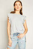 Women's Side Tape Ruffle Tee