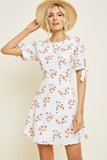 Women's Floral Tie-Sleeve Babydoll Dress