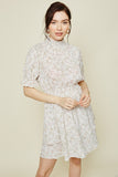 Women's Floral Smock Waist Mini Dress