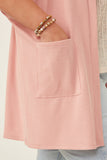 HDN4699W PINK Plus Waffle Knit Short Sleeve Open Cardigan Detail