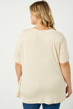 HJ3252W TAN Plus Side Ribbon Tie T Shirt Back