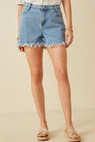 Distressed Fray Detail Shorts