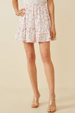 Womens Eyelet Embroidered Floral Elastic Waist Skirt