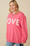 Plus Love Patched French Terry Sweatshirt Side