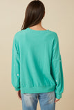 Womens Brushed Textured Floral Embroidered Sweatshirt Back