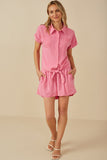 HY8187 Pink Womens Garment Dyed Dolman Cut Shirt Full Body 2