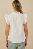 Womens Embroidered Tape Detail Ruffled Tank Back