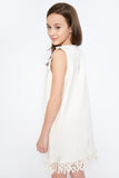 G3952 CREAM Denim Sleeveless Dress Side