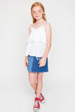 G5416 Off White Ruffle Tank Full Body