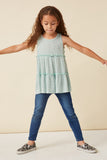 GDY5886 SAGE Girls Textured Knit Babydoll Tank Full Body