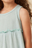 GDY5886 SAGE Girls Textured Knit Babydoll Tank Detail