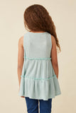 GDY5886 SAGE Girls Textured Knit Babydoll Tank Back