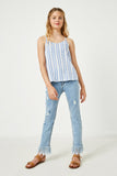 GJ3282 DENIM Girls Striped V Neck Cami Side