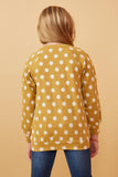 Girls Polka Dot Raglan French Terry Sweatshirt Back