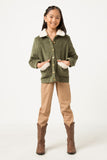 Fleece Trimmed Corduroy Sherpa Jacket