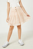 GY2799 Blush Girls Embroidered Chiffon Skirt Front