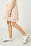 GY2799 Blush Girls Embroidered Chiffon Skirt Side