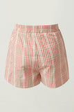 GY5964 Mauve Girls Textured Gingham Front Pocket Shorts Back