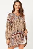 Womens Floral Print Surplice Tunic