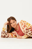 Womens Multi Color Leopard Open Sweater Cardigan